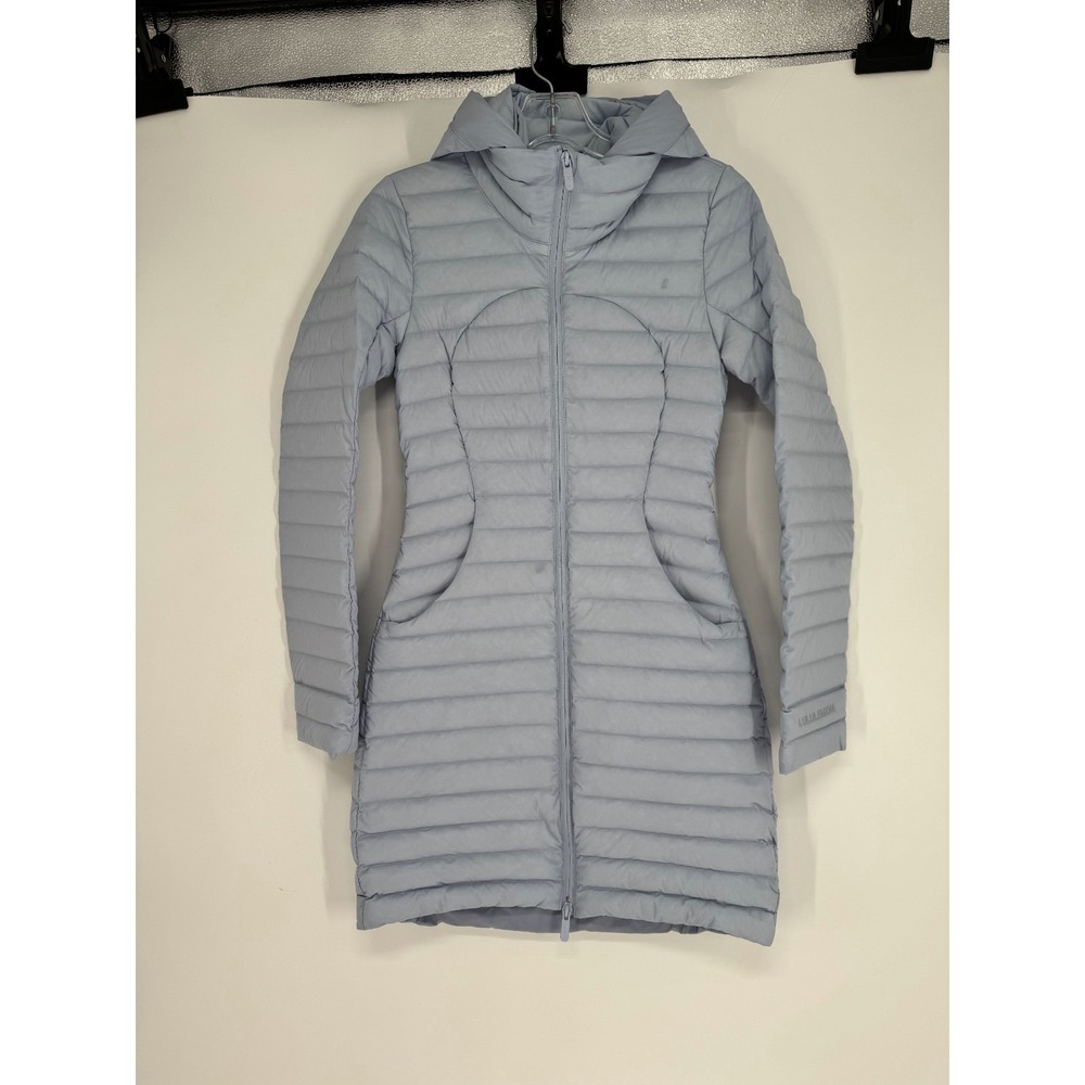 Lululemon Pack It Down Long Jacket Goose Down Fill Insulated Puffer Hooded Sz 0
